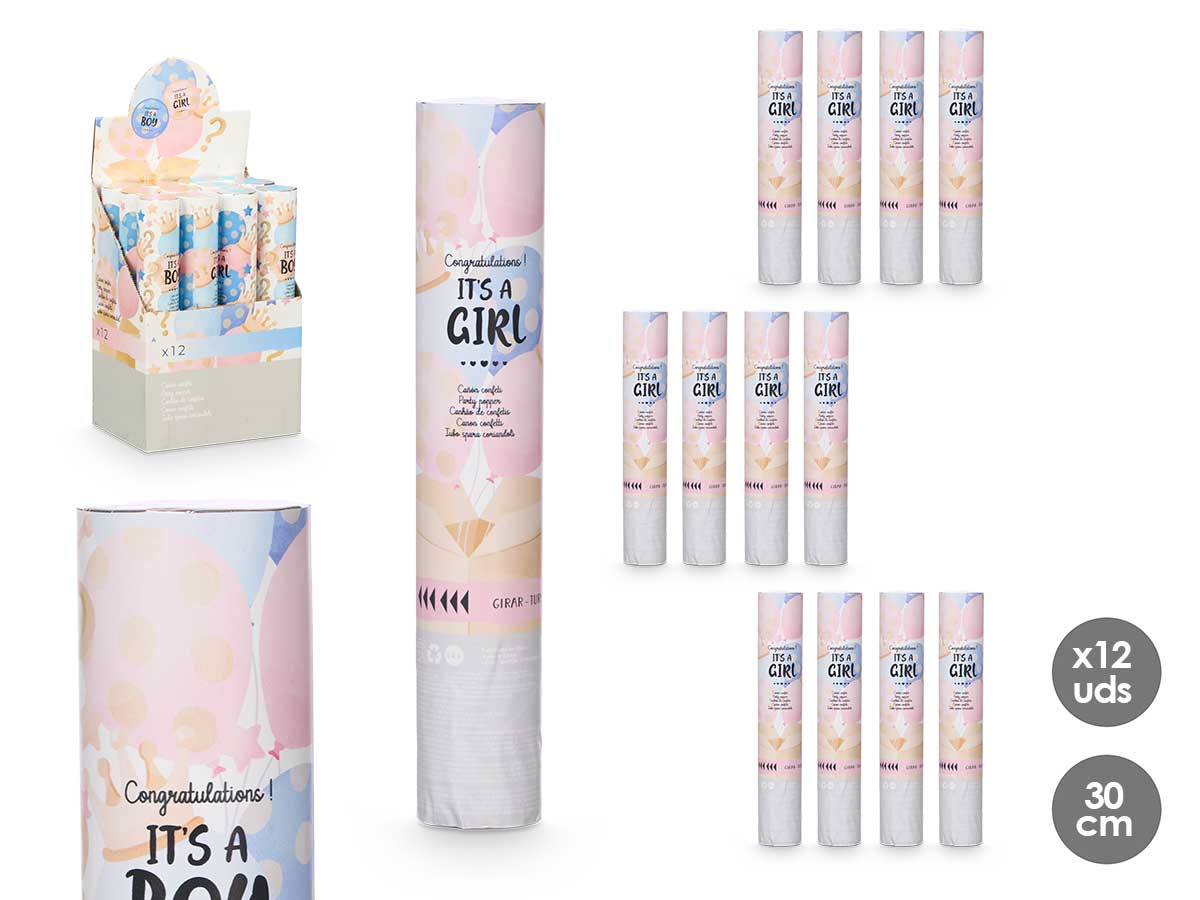 canon à confettis bleu 30cm