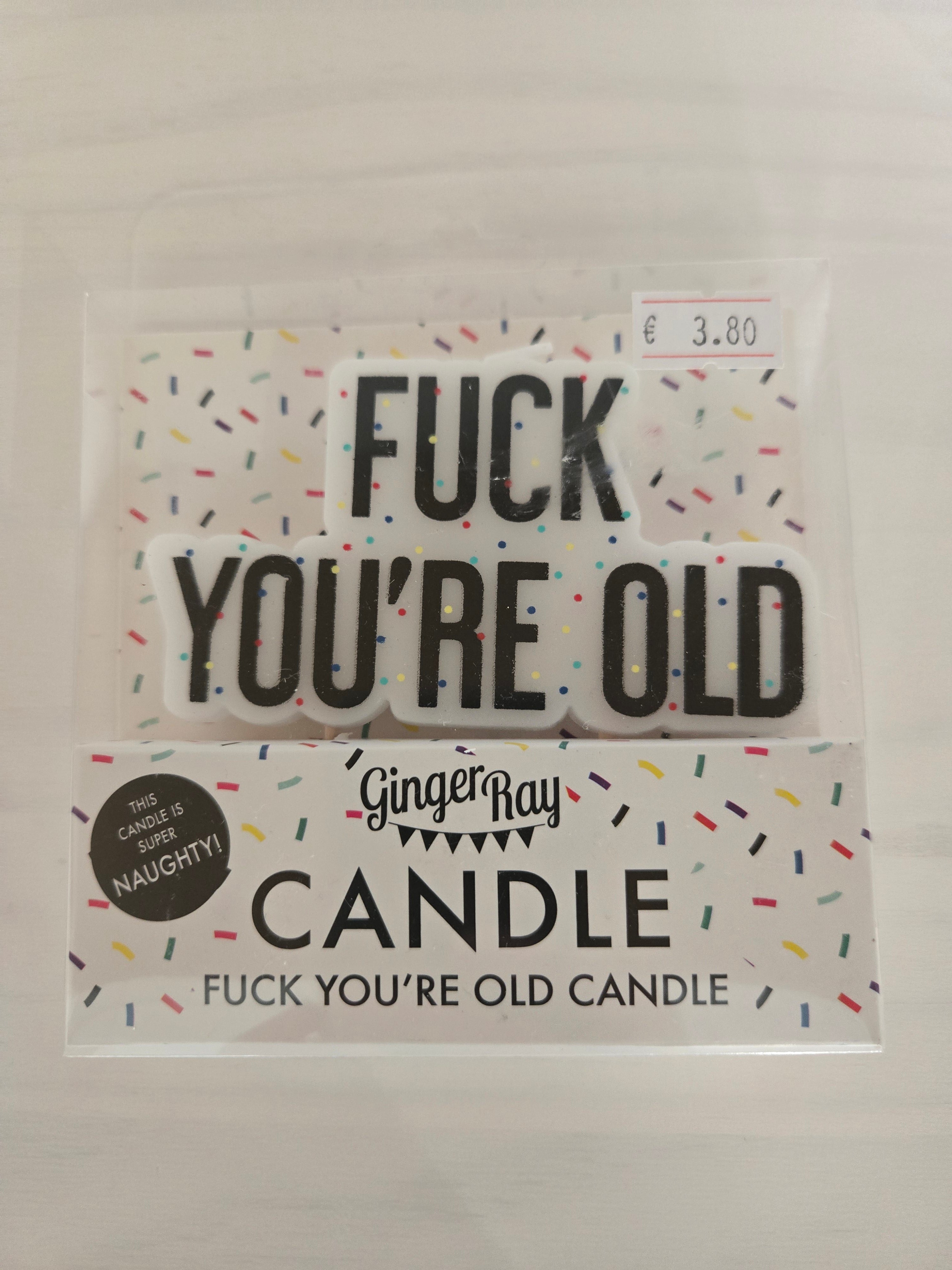 Bougie "fuck you're old" 10x5.5cm